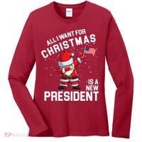 All I Want For Christmas Is A New President Women's Long Sleeve Shirt thumb 0