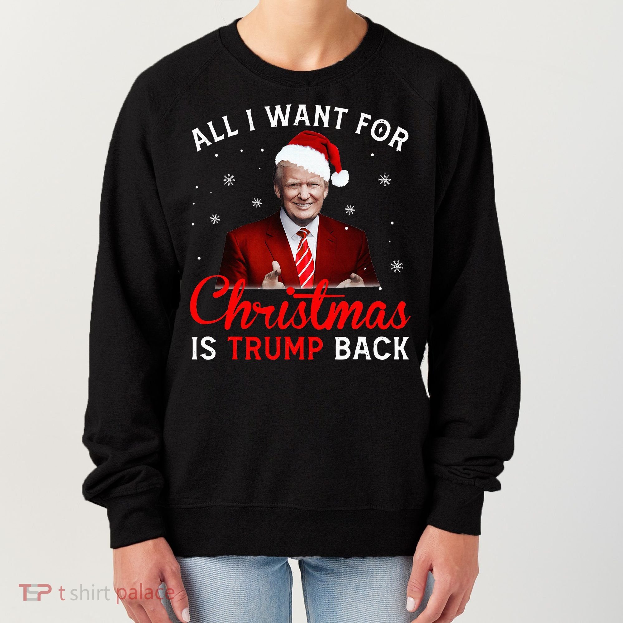 All I Want For Christmas Is Trump Back And New President  Women's Sweatshirt