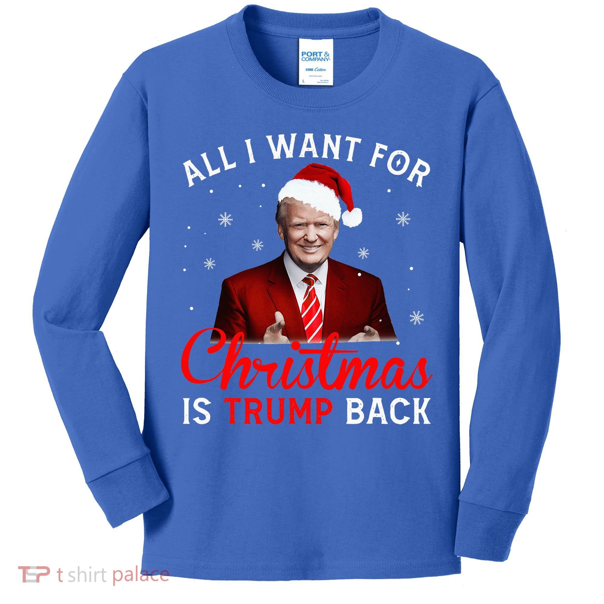 All I Want For Christmas Is Trump Back And New President  Kids Long Sleeve Shirt