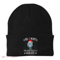 All I Want For Christmas Is A Manatee With Santa Claus Hat  Beanie thumb 0