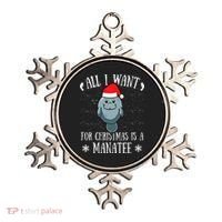 All I Want For Christmas Is A Manatee With Santa Claus Hat  Ornament thumb 0