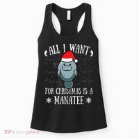 All I Want For Christmas Is A Manatee With Santa Claus Hat  Women's Tank Top thumb 0