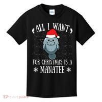 All I Want For Christmas Is A Manatee With Santa Claus Hat  Kids T-Shirt thumb 0