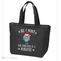All I Want For Christmas Is A Manatee With Santa Claus Hat  Tote Bag thumb 3