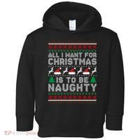 All I Want For Christmas Is To Be Naughty Toddler Hoodie thumb 0