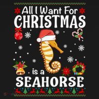 All I Want For Christmas Is A Seahorse Ugly Sweater Xmas Gift Bucket Hat thumb 4