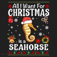 All I Want For Christmas Is A Seahorse Ugly Sweater Xmas Gift Beanie thumb 2
