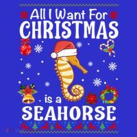 All I Want For Christmas Is A Seahorse Ugly Sweater Xmas Gift Polo thumb 2