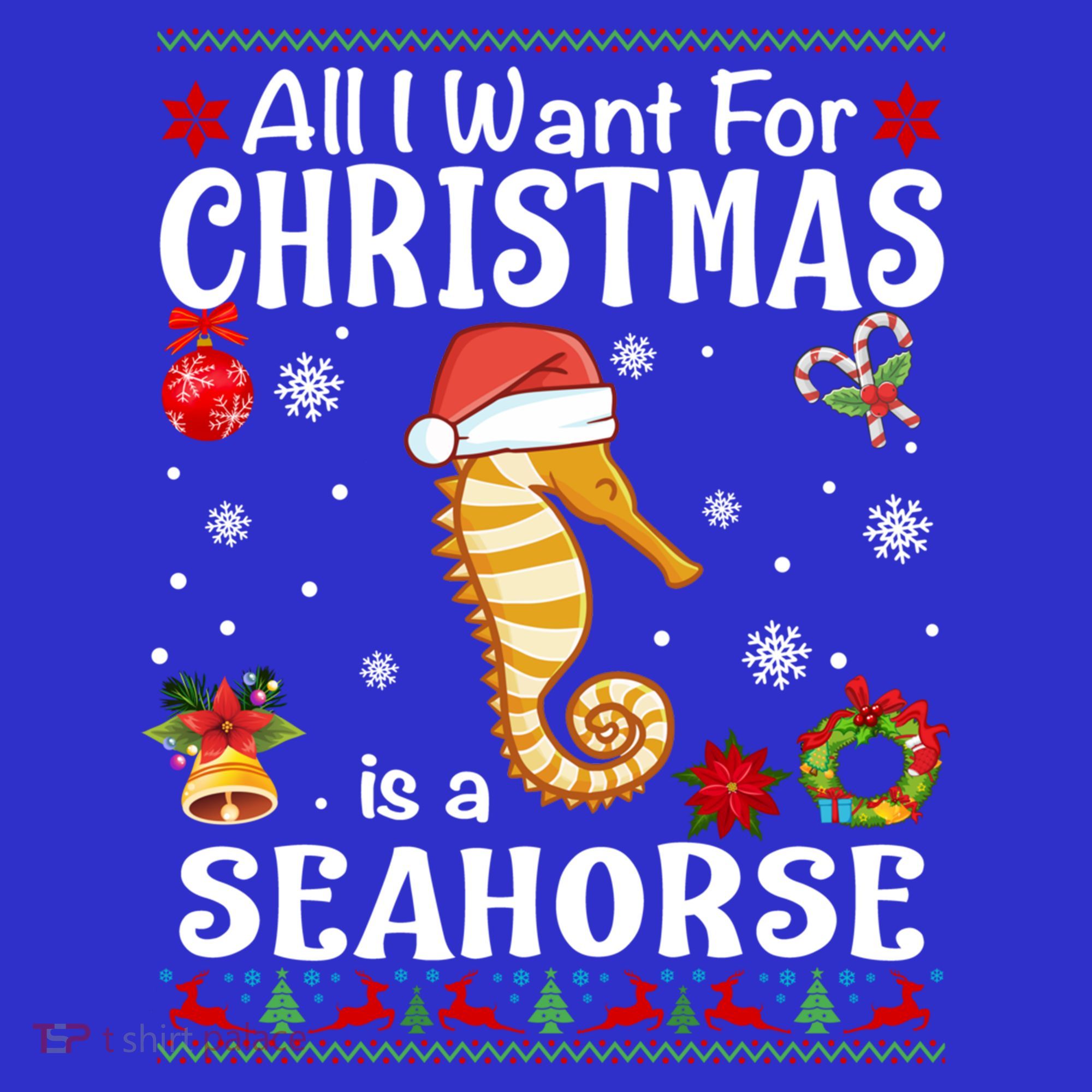 All I Want For Christmas Is A Seahorse Ugly Sweater Xmas Gift Visor