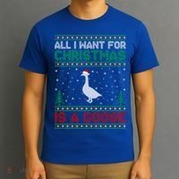 All I Want For Xmas Is A Goose Ugly Christmas Sweater Great Gift T-Shirt thumb 3