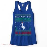 All I Want For Xmas Is A Goose Ugly Christmas Sweater Great Gift Women's Tank Top thumb 0