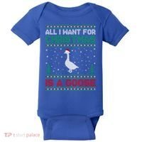 All I Want For Xmas Is A Goose Ugly Christmas Sweater Great Gift Baby Bodysuit thumb 0