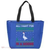 All I Want For Xmas Is A Goose Ugly Christmas Sweater Great Gift Tote Bag thumb 0