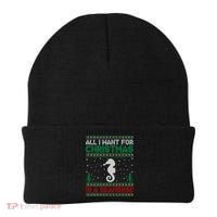 All I Want For Xmas Is A Seahorse Ugly Christmas Sweater Funny Gift Beanie thumb 0