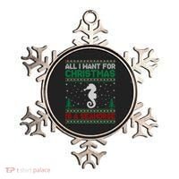 All I Want For Xmas Is A Seahorse Ugly Christmas Sweater Funny Gift Ornament thumb 0