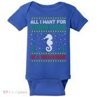 All I Want For Xmas Is A Seahorse Ugly Christmas Sweater Funny Gift Baby Bodysuit thumb 0