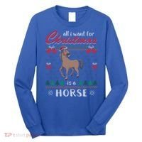 All I Want For Christmas Is A Horse Ugly Christmas Sweater Gift Long Sleeve Shirt thumb 0