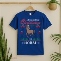 All I Want For Christmas Is A Horse Ugly Christmas Sweater Gift T-Shirt thumb 2