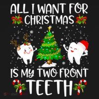 All I Want For Christmas Is My Two Front Teeth Funny Gift Doggie Tank thumb 4