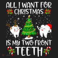 All I Want For Christmas Is My Two Front Teeth Funny Gift Beanie thumb 2