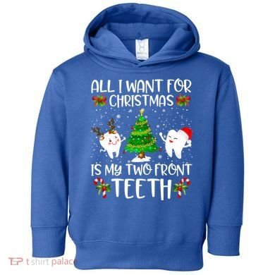 All I Want For Christmas Is My Two Front Teeth Funny Gift Toddler Hoodie