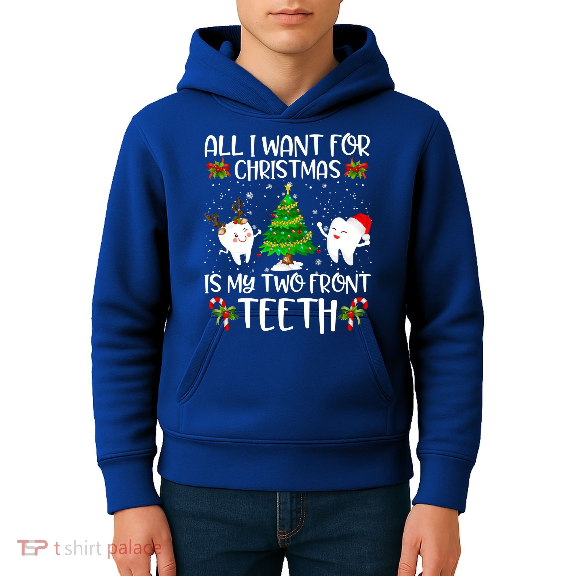 All I Want For Christmas Is My Two Front Teeth Funny Gift Kids Hoodie