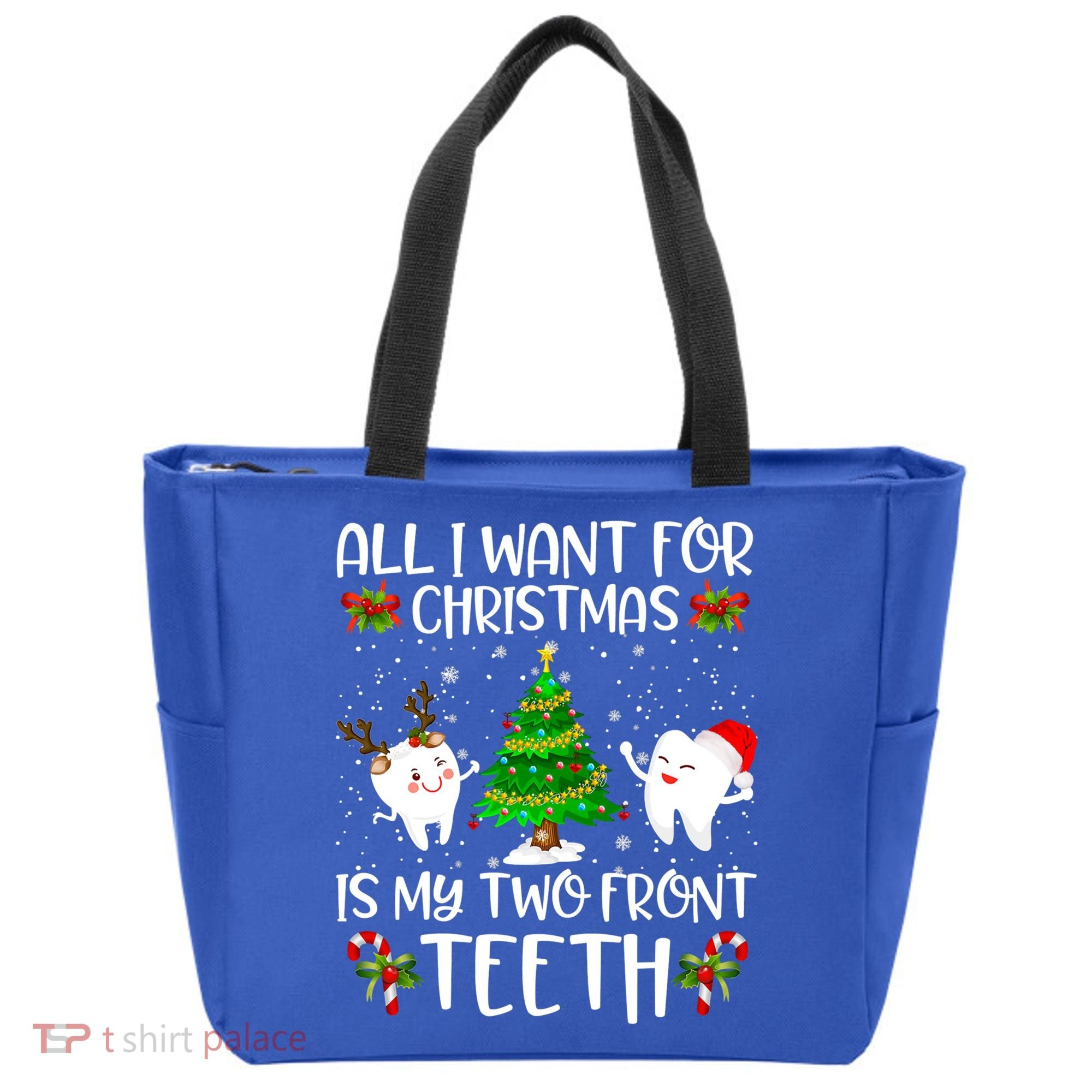 All I Want For Christmas Is My Two Front Teeth Funny Gift Tote Bag