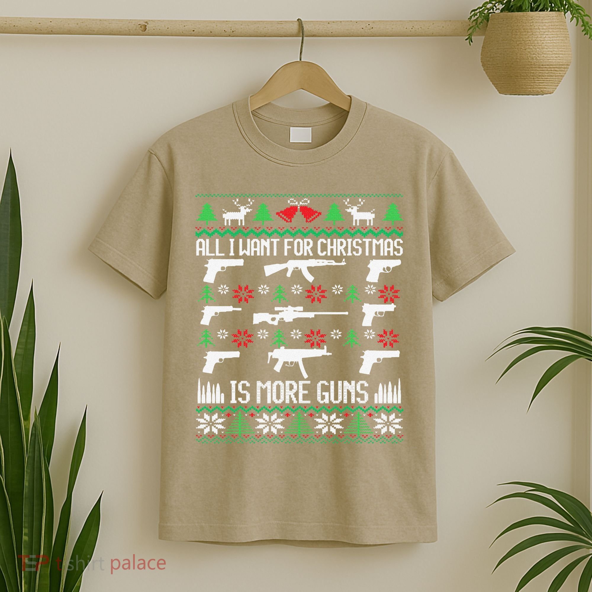 All I Want Is More Guns Collector Hunting Ugly Christmas T-Shirt