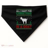 All I Want For Xmas Is A Goat Ugly Christmas Gift USA-Made Doggie Bandana thumb 0