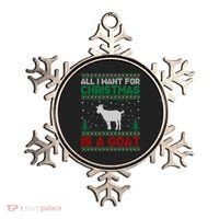 All I Want For Xmas Is A Goat Ugly Christmas Gift Ornament thumb 0
