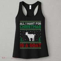 All I Want For Xmas Is A Goat Ugly Christmas Gift Women's Tank Top thumb 3