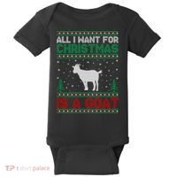 All I Want For Xmas Is A Goat Ugly Christmas Gift Baby Bodysuit thumb 0