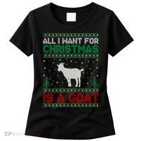 All I Want For Xmas Is A Goat Ugly Christmas Gift Women's T-Shirt thumb 0