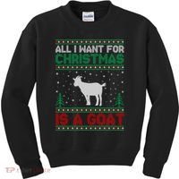 All I Want For Xmas Is A Goat Ugly Christmas Gift Kids Sweatshirt thumb 0