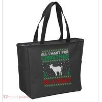All I Want For Xmas Is A Goat Ugly Christmas Gift Tote Bag thumb 2