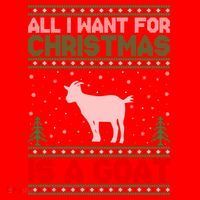 All I Want For Xmas Is A Goat Ugly Christmas Gift Santa Hat thumb 1