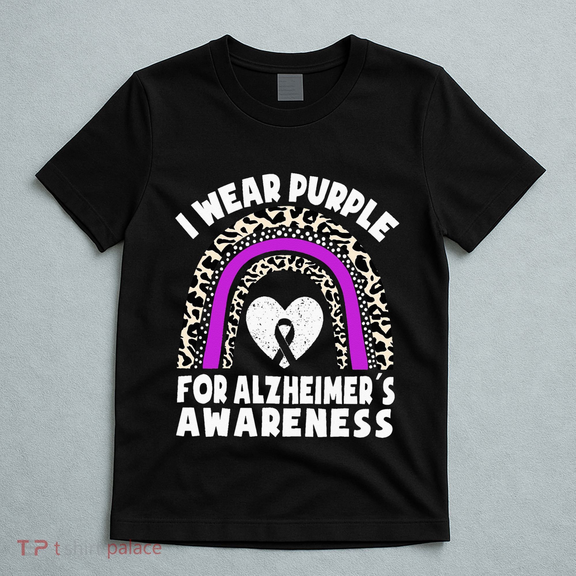 Alzheimers I Wear Purple For Alzheimers Awareness Rainbow T-Shirt