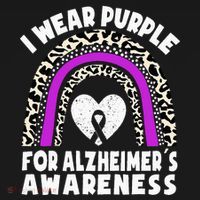 Alzheimers I Wear Purple For Alzheimers Awareness Rainbow Women's Hoodie thumb 2