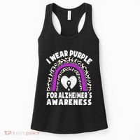 Alzheimers I Wear Purple For Alzheimers Awareness Rainbow Women's Tank Top thumb 0