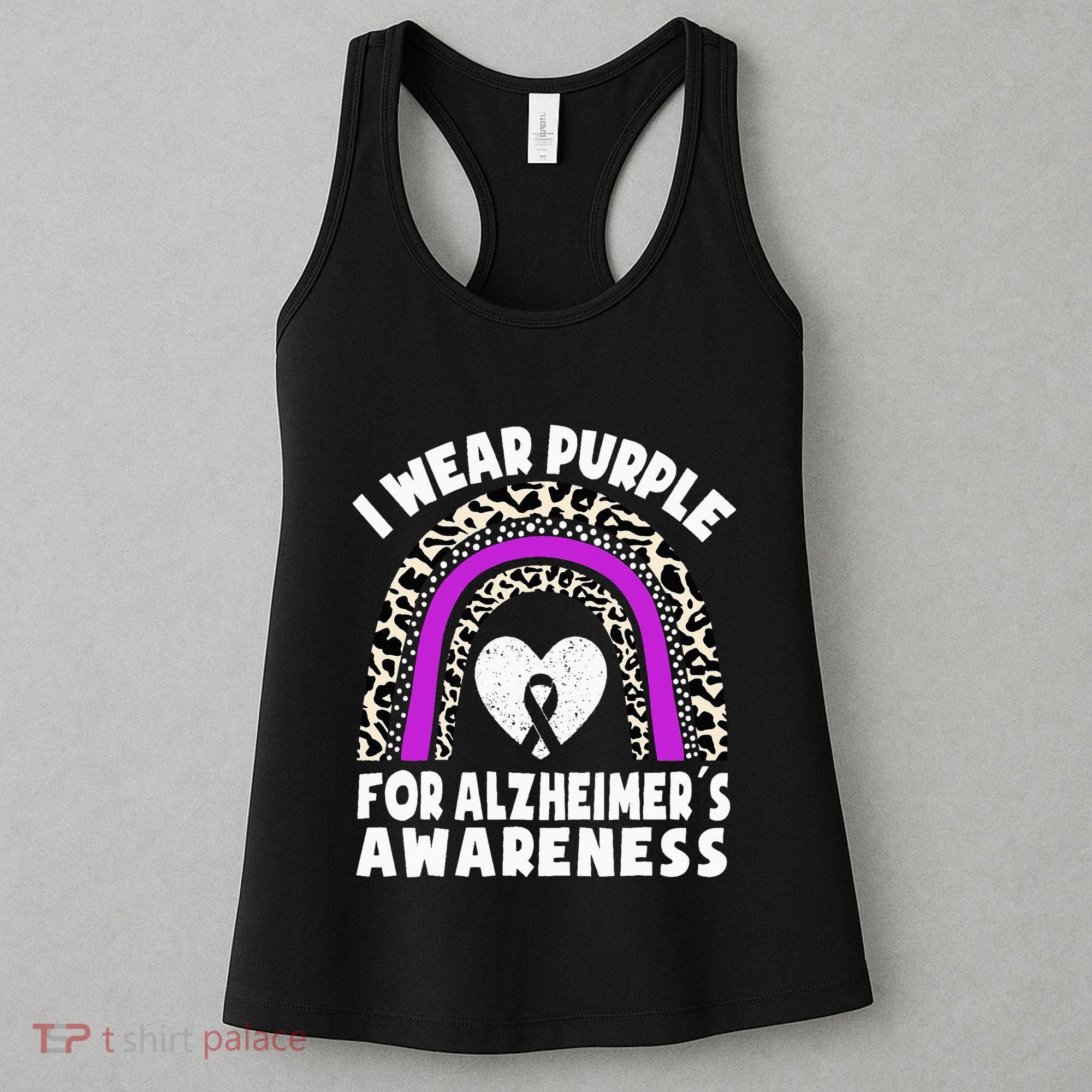 Alzheimers I Wear Purple For Alzheimers Awareness Rainbow Women's Tank Top
