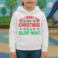 All I Want For Christmas Is A Silent Night Kids Hoodie thumb 3