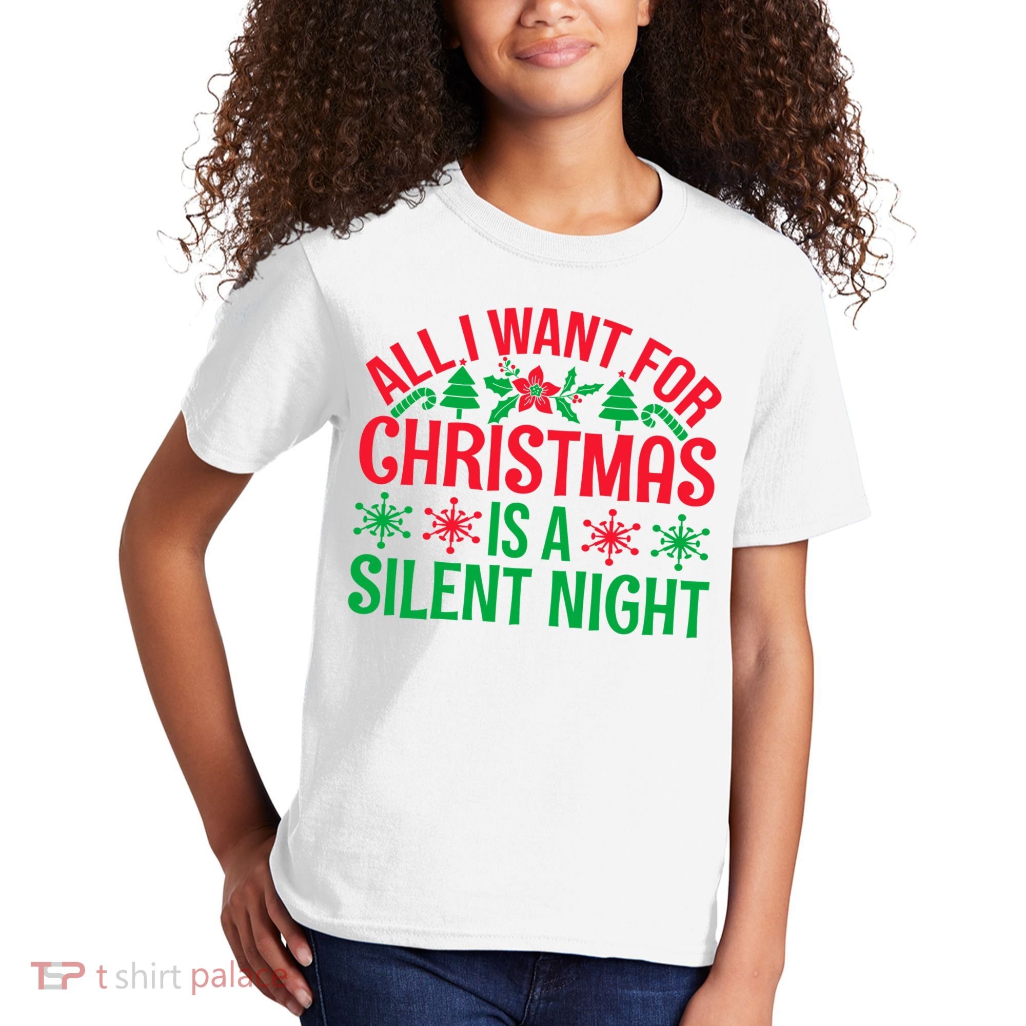All I Want For Christmas Is A Silent Night Kids T-Shirt
