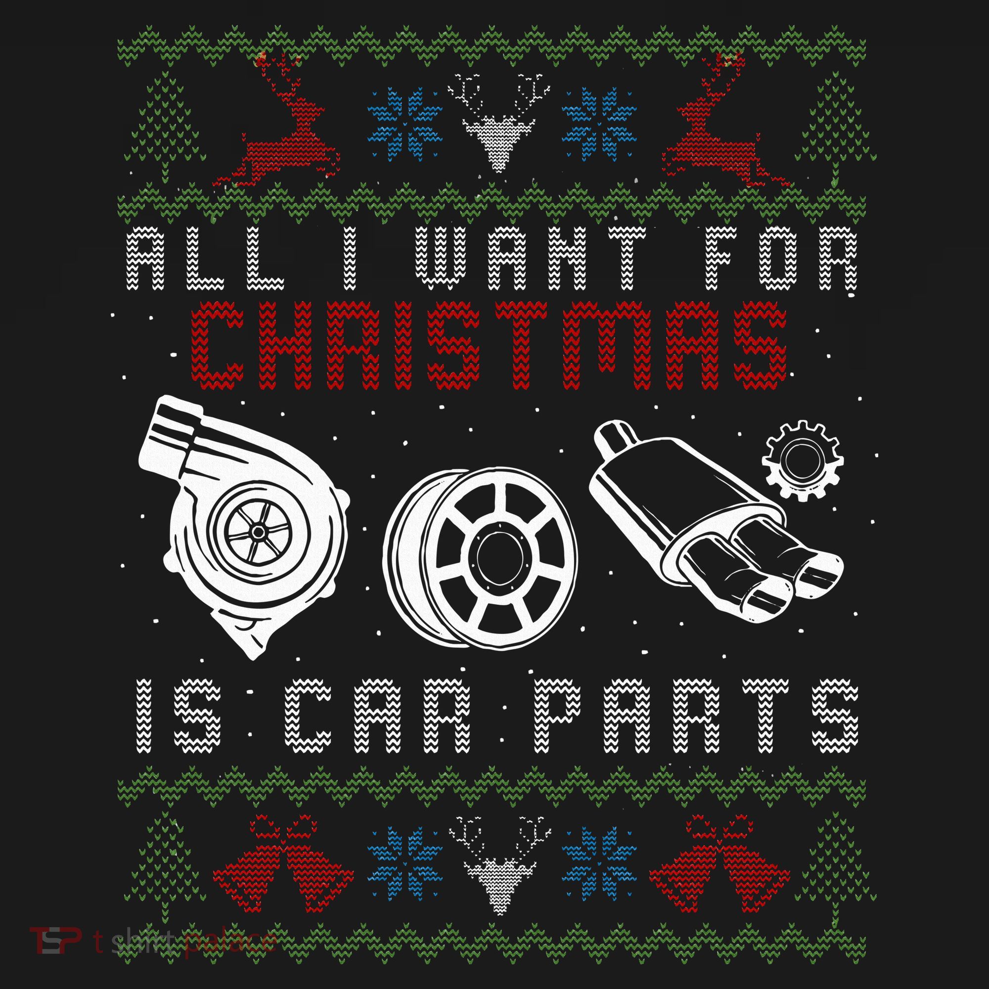 All I Want For Christmas Is More Car Parts Ugly Christmas Women's Hoodie