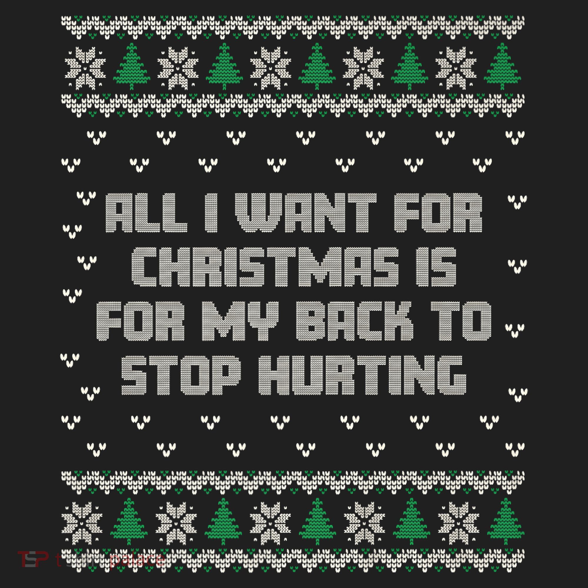 All I Want Is My Back To Stop Hurting Funny Christmas Premium Women's Sweatshirt