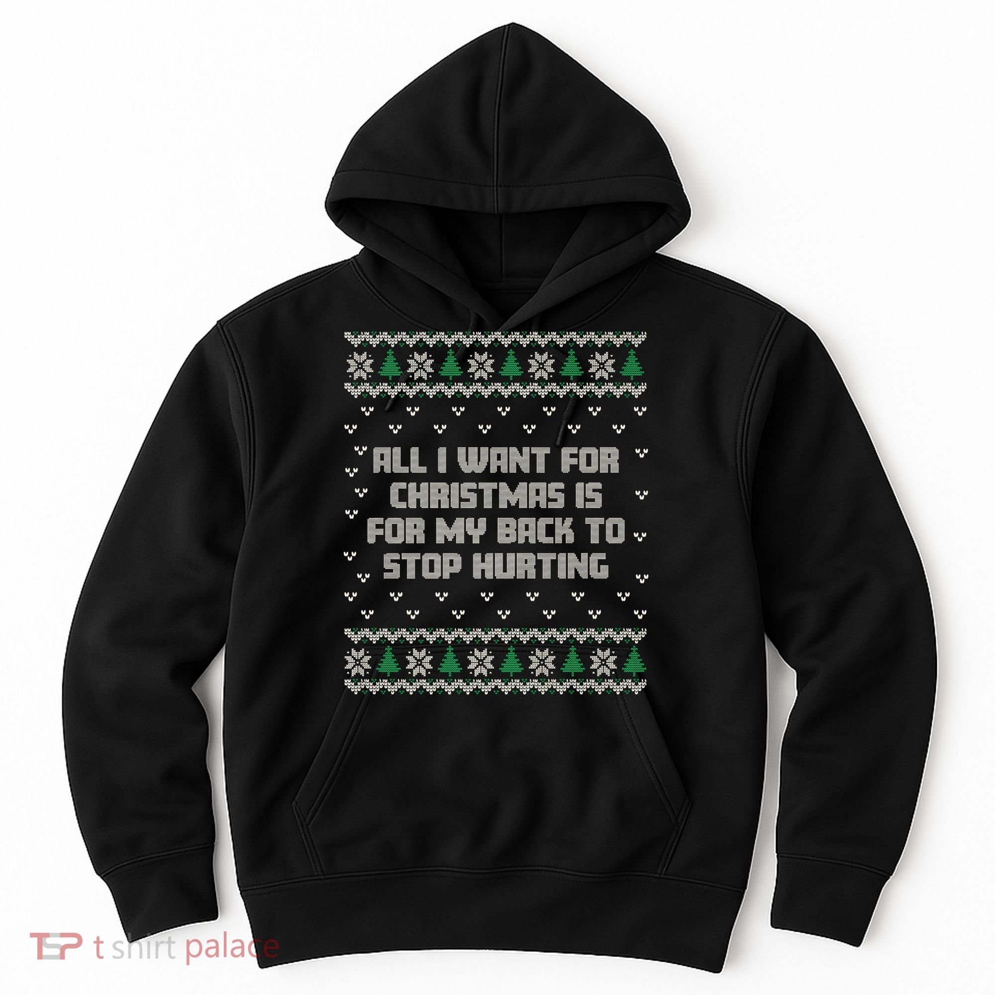 All I Want Is My Back To Stop Hurting Funny Christmas Premium Hoodie