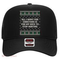 All I Want Is My Back To Stop Hurting Funny Christmas Premium Hat thumb 0