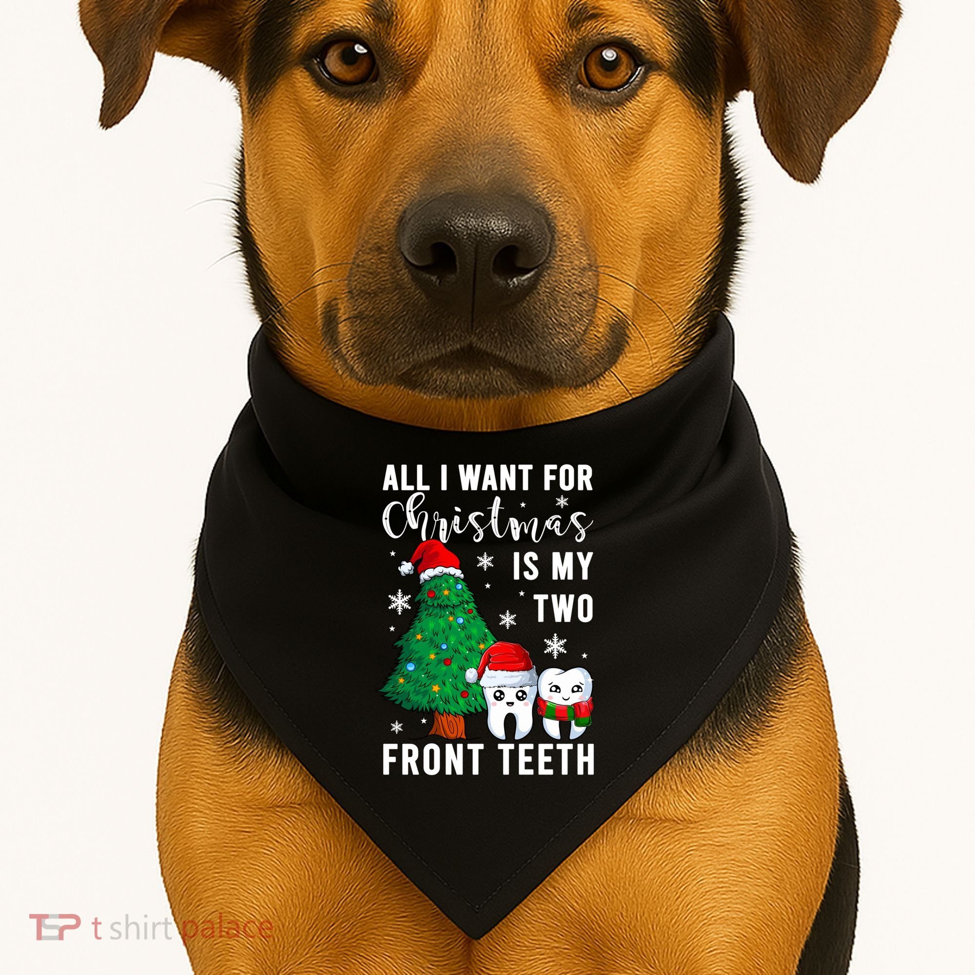 All I Want From Christmas Is My Two Front Teeth Gift Xmas Great Gift USA-Made Doggie Bandana