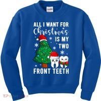 All I Want From Christmas Is My Two Front Teeth Gift Xmas Great Gift Kids Sweatshirt thumb 0