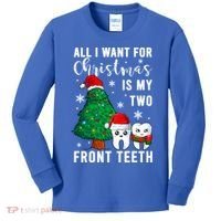 All I Want From Christmas Is My Two Front Teeth Gift Xmas Great Gift Kids Long Sleeve Shirt thumb 0