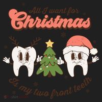 All I Want For Christmas Is My Two Front Teeth Xmas Tree Funny Gift Women's Sweatshirt thumb 2